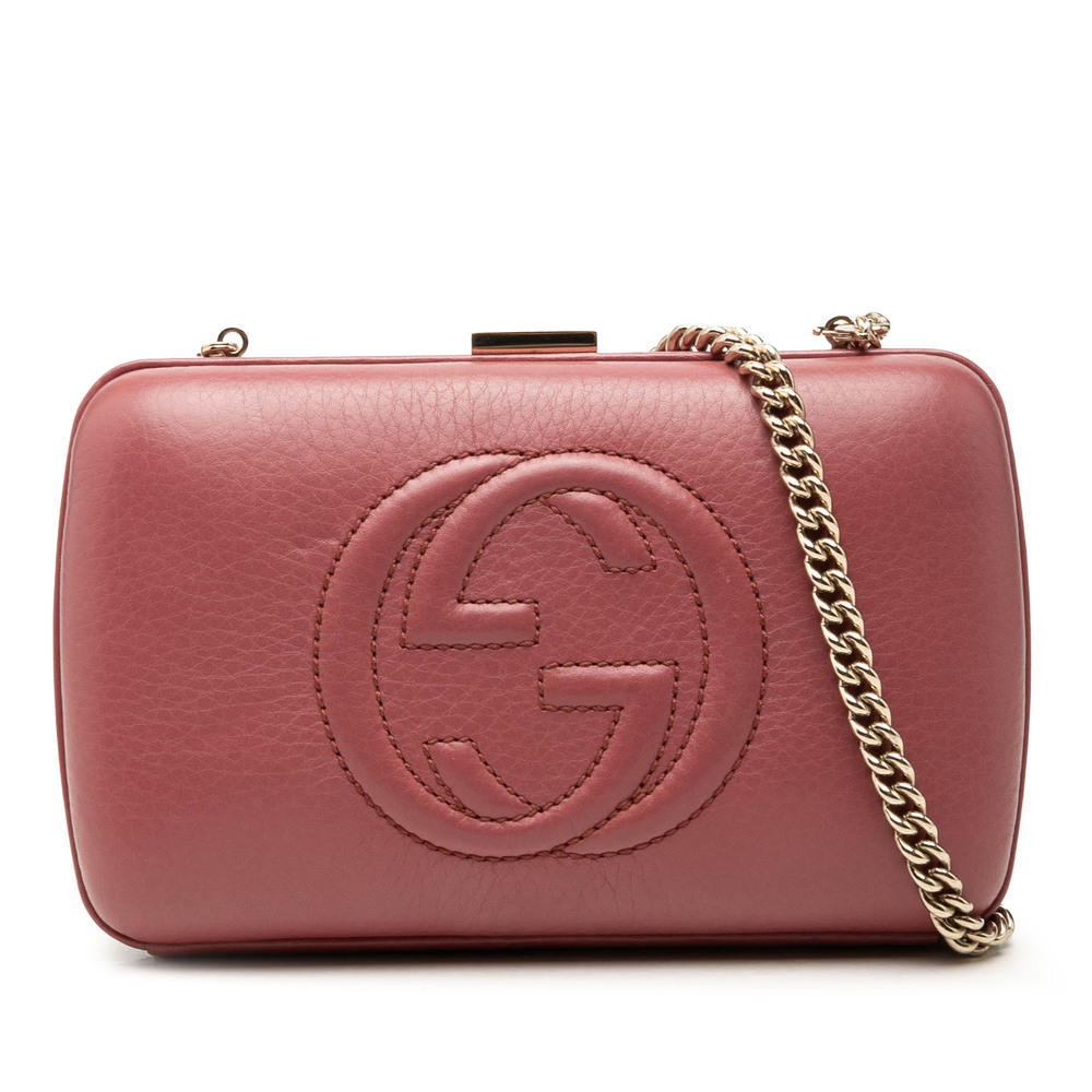Pre-Loved Gucci Calfskin Soho Clutch on Chain
